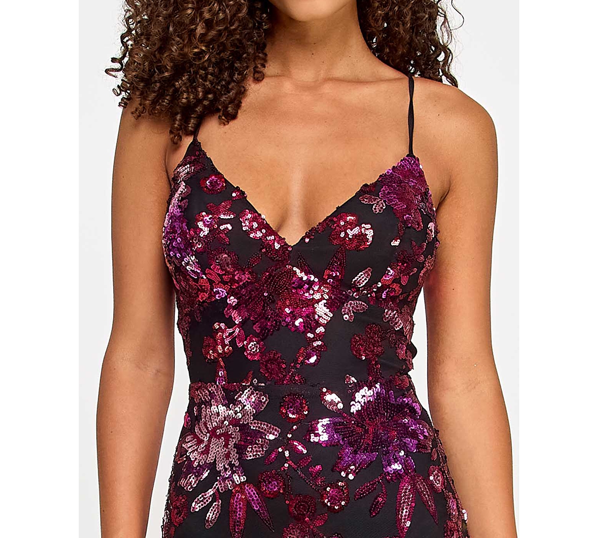 City Studios Juniors' Sequin Embellished V-Neck Sleeveless Gown, Created for Macy's