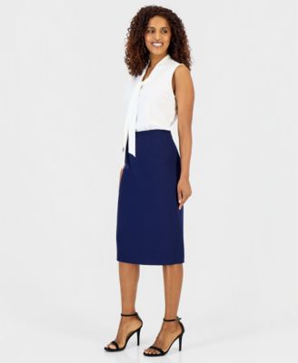 Women's Below-the-Knee Stretch Pencil Skirt, Regular & Petite Sizes