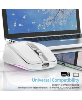 Dual-Mode Wireless Mouse-(2.4G & Bluetooth 5.1), 2400 DPI Adjustable, Silent Click, Type-C Rechargeable