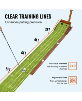Golf Putting Mat Indoor 2-Hole Green with Ball Return Alignment Guide and Base