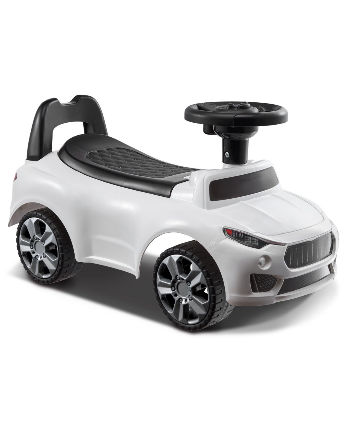 Sugift White Ride On Push Car with Music & Storage, Ages 1-3