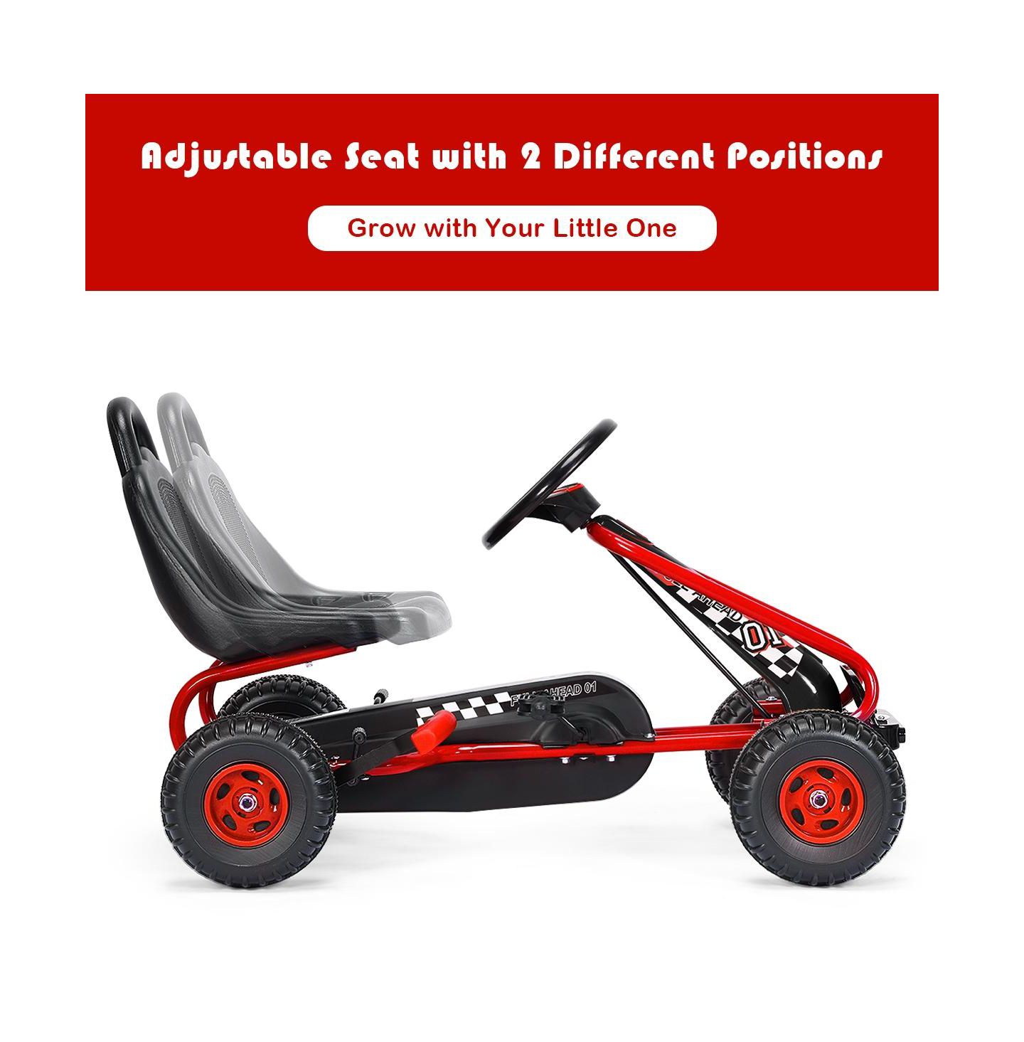 Детская игрушка GIVIMO 4-Wheel Pedal-Powered Ride-On Car with Adjustable Seat, 66 lbs Capacity, Ages 3+, цвет: Красный — фото 10