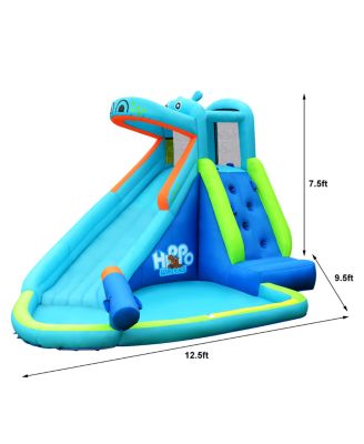 Hippo Inflatable Water Slide Bounce House with 740W Blower