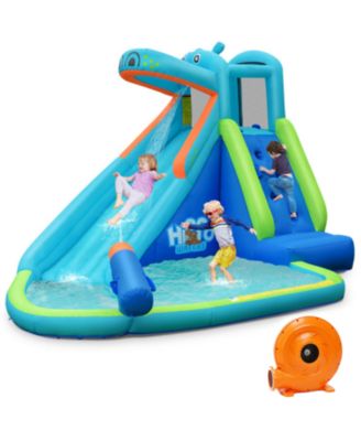 Hippo Inflatable Water Slide Bounce House with 740W Blower