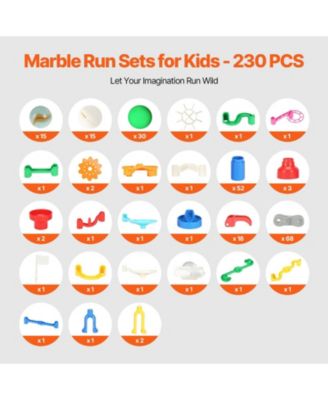 230-Piece Marble Run Set with Motorized Elevator & 15 Marbles