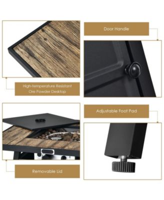 28 Inch 40000 BTU Propane Gas Fire Pit Table With Cover