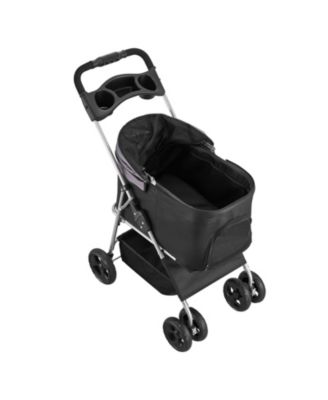 Pet Stroller 35 LB Foldable Dog Stroller 4-Wheel with Detachable Carrier