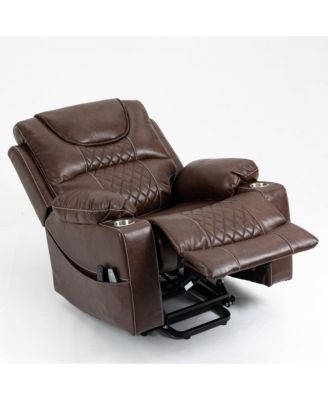 Velvet Recliner Chair with 2 Cup Holder, Lounge Chair Power Lift Chair Relax Sofa Chair