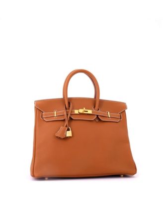 Birkin 35 Handbag Brown Togo with Gold Hardware
