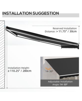 12' x 10' Electric Retractable Awning w/ Remote Controller,