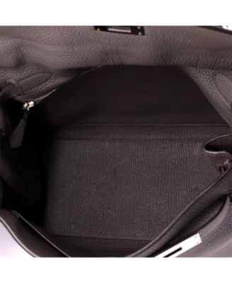 Kelly 28 Handbag Grey Clemence with Palladium Hardware