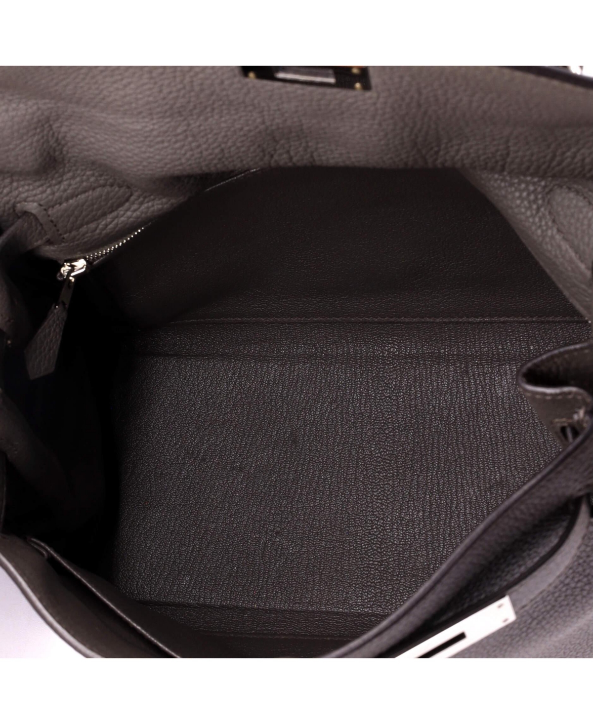 Pre-Owned HERMES Kelly 28 Handbag Grey Clemence with Palladium Hardware