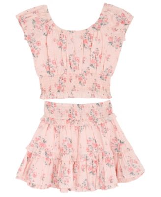 Girls' 7-16 Floral Print Top and Skort, 2-Piece Set