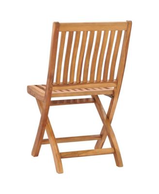 Folding Patio Chairs 2 pcs Solid Teak Wood