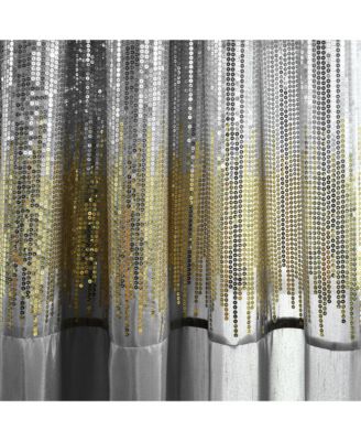 Night Sky Window Curtain Panel, Single 42"W x 84"L - Sequin Backdrop Curtain - Room Darkening Curtains For Bedroom - Glam Decor