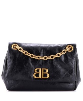 Mini Monaco Chain Flap Shoulder Bag Leather