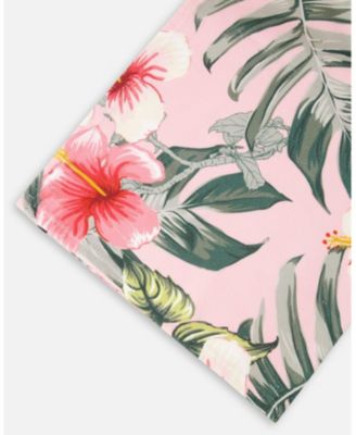 Girl Beach Towel Pink Hibiscus Print - Toddler|Child