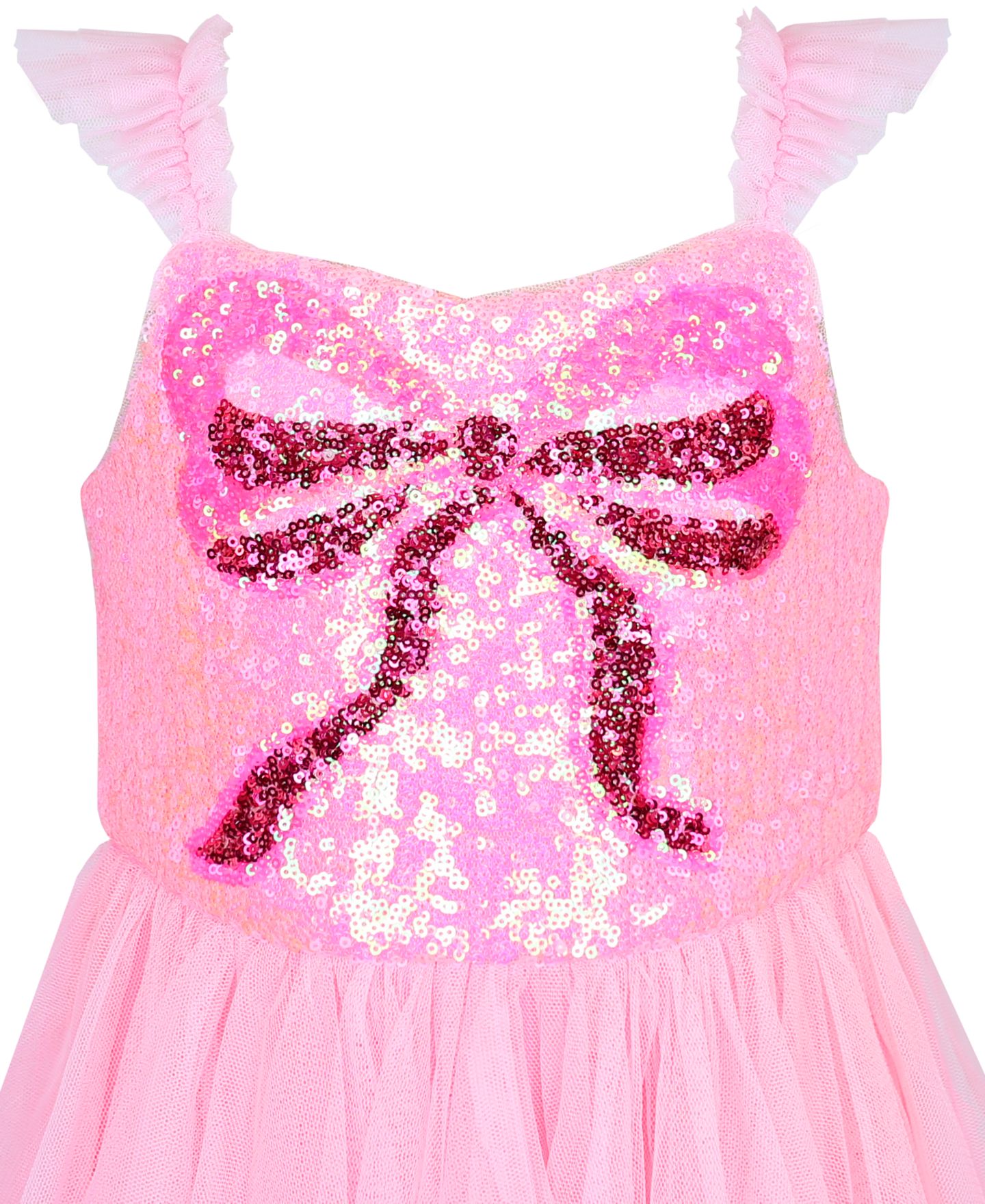 Платье Pink & Violet Sequin Bow Bodice Dress для девочек, цвет: Розовый — фото 4
