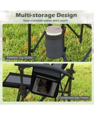Portable Folding Oxford Cloth Camping Chair with Cup Holder and Side Pocket