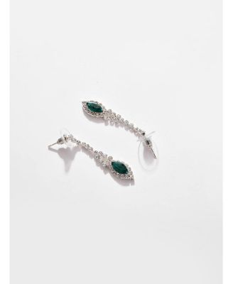 Silver Plated Designer Stone Necklace And Earring Set