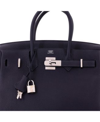 Birkin 30 Handbag Blue Togo with Palladium Hardware