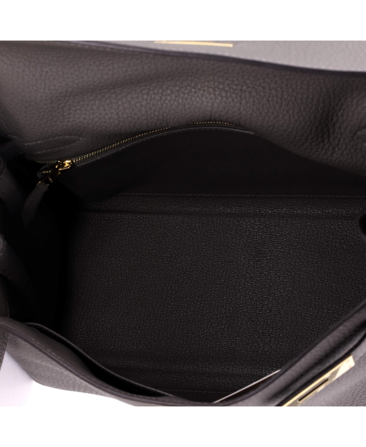 Pre-Owned HERMES Kelly 28 Handbag Grey Togo with Gold Hardware