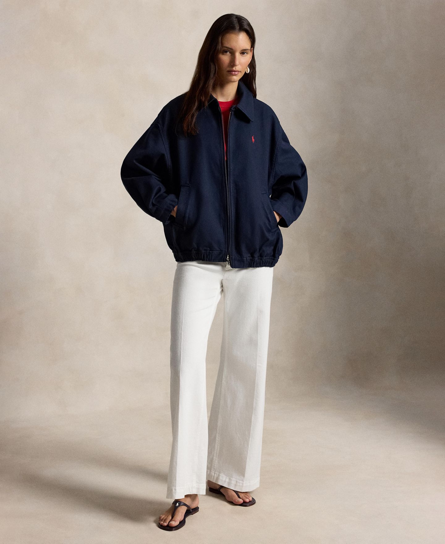 Женская куртка Polo Ralph Lauren Long-Sleeve Bomber, цвет: Тёмно-синий — фото 2