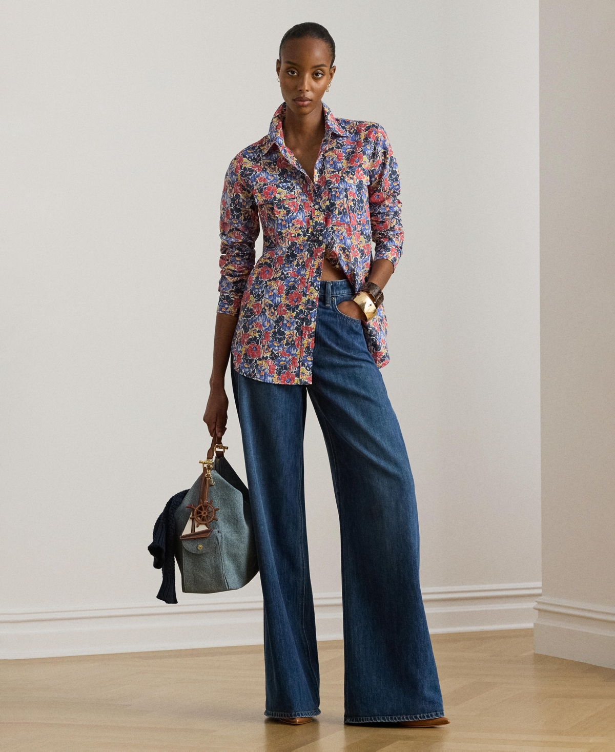 Lauren Ralph Women's High-Rise Wide-Leg Jeans