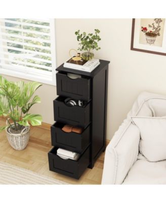 4-Drawer Freestanding Floor Storage Cabinet with Anti-Tip Safety Kit