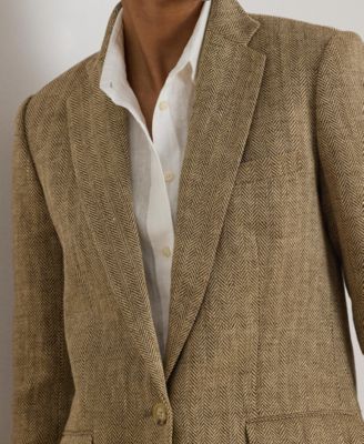 Women's Herringbone Long-Sleeve Blazer