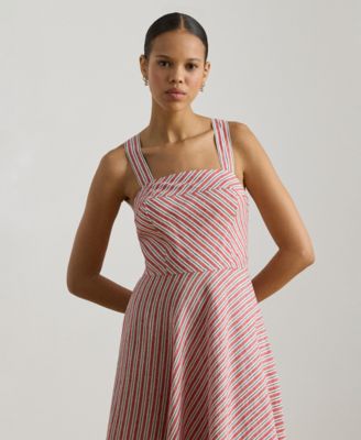 Women's Striped Square Neck Dress