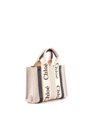 Small Woody Tote Canvas with Leather