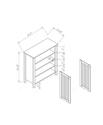 Shoe Cabinet with Slat Style Vented Doors Entryway Storage