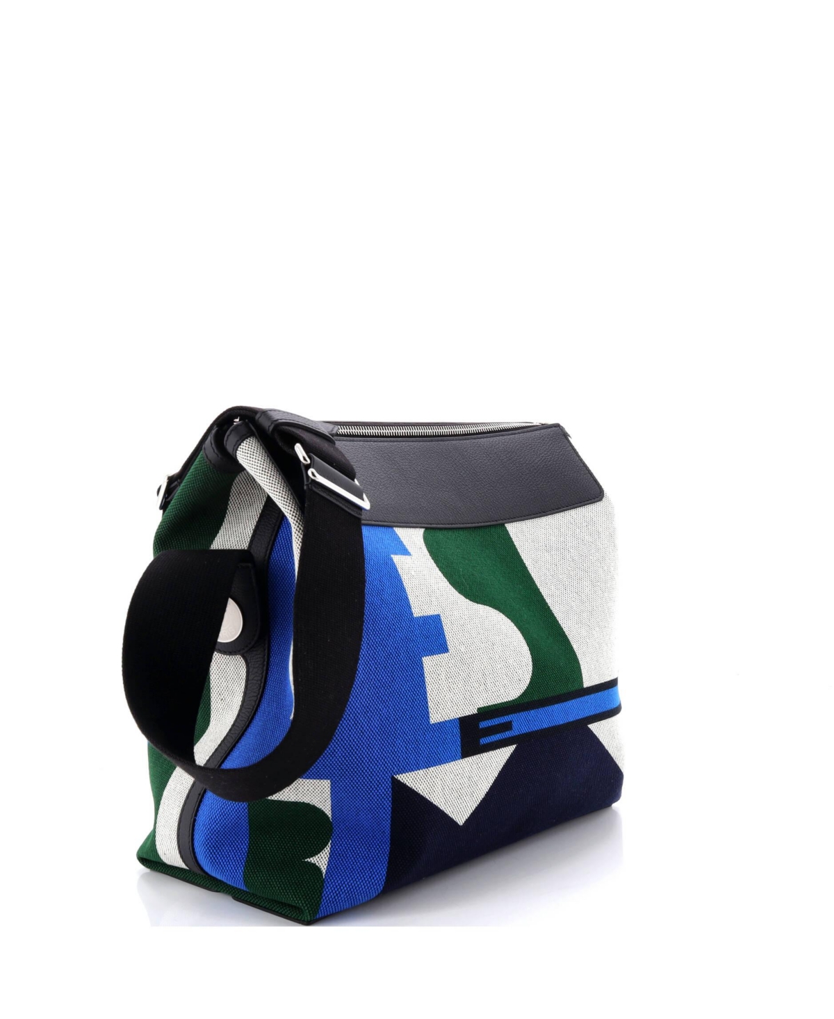 Pre-Owned HERMES R.m.s 12H Bag Pacific Printed Toile and Leather