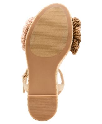 Women's Shore Raffia Flower Platform Wedge Sandals