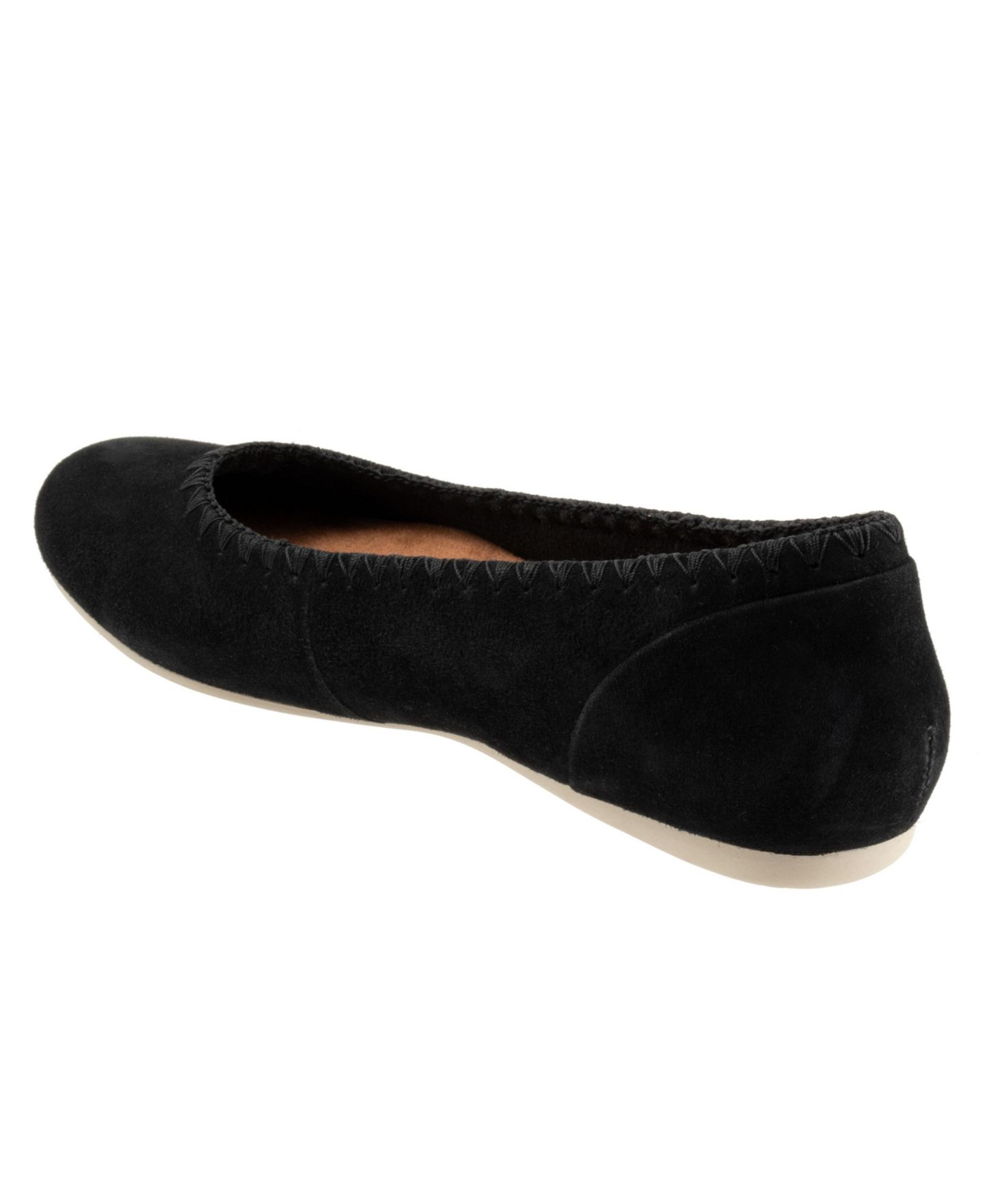 Женские балетки SoftWalk Sonoma Embroidery Flat, цвет: Чёрный замшевый — фото 3