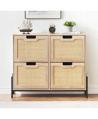 Shoe Cabinet Shoe Cabinet with 4 Rattan Flaps Shoe Cabinet Shoe Rack Narrow with 8 Shelves Metal Legs