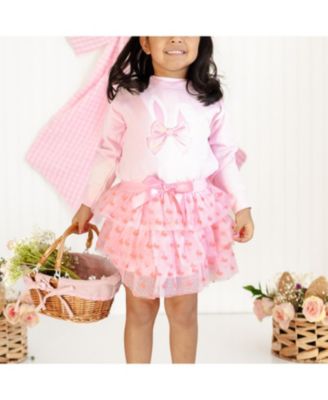 Baby Girls Bunny Bow Easter Sweatshirt