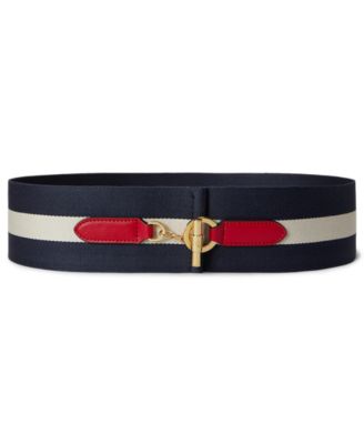 Striped Webbed Wide Belt