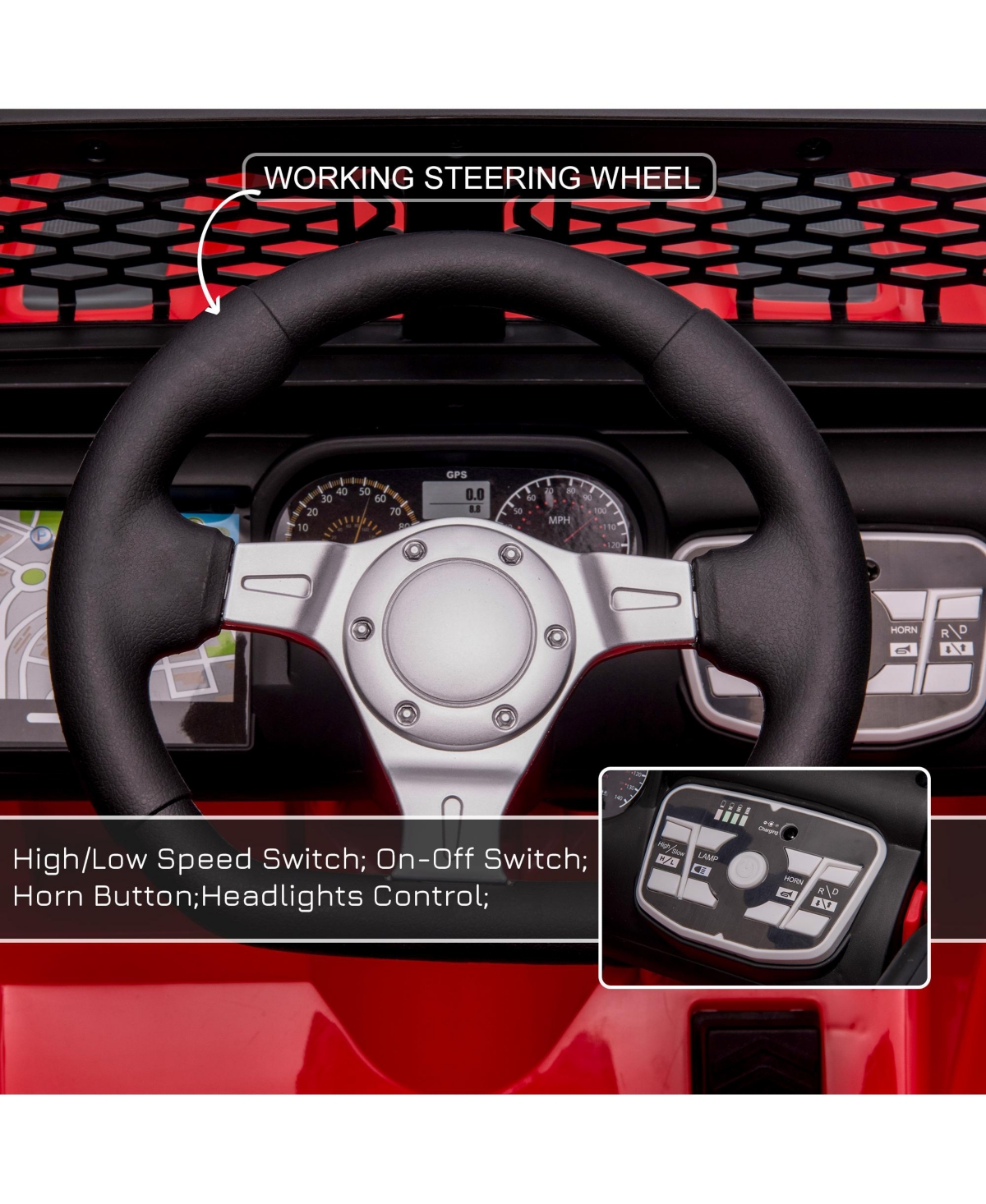 Hongge 12V Kids Ride On Truck with Remote and Suspension