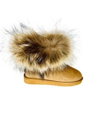 Women's Shearling and Raccoon Hair Boots CY2469