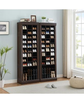 10-Tier Freestanding Shoe Cabinet, 27 Cubbies and Tall Boots Storage, for Entryway, Hallway