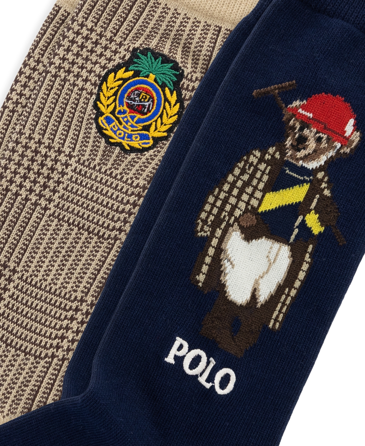 Polo Ralph Lauren Men's Polo Society Bear Socks, 2-Pack