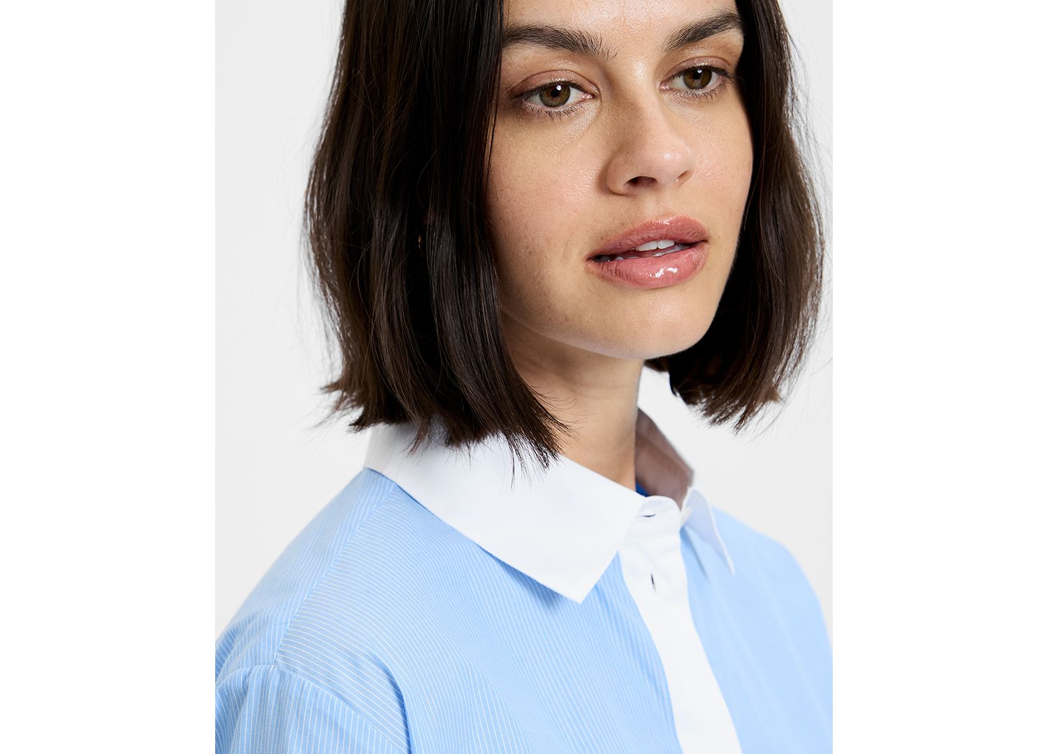 Women's Collared Neck Poplin Shirt