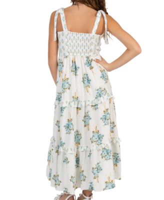 Girls' 7-16 Mix-Print Ruffle Tier Maxi Dress & Bag