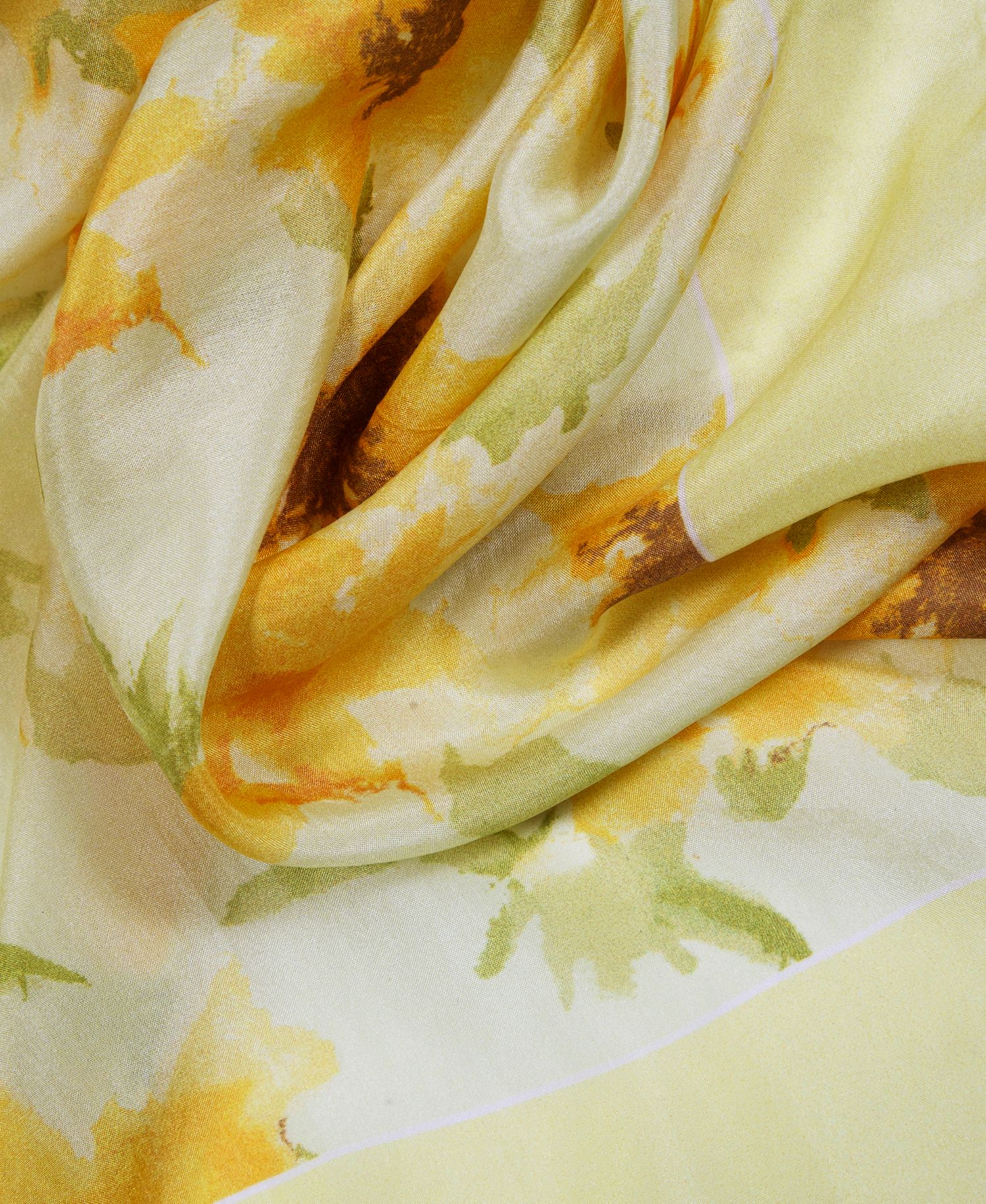 Yellow Floral Square Scarf