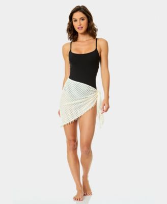 Women's Crochet Side Tie Cover-Up Skirt