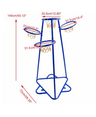 4-Hoop Kids Basketball Set, Multi-Height Fixed Hoops for Family & Group Play