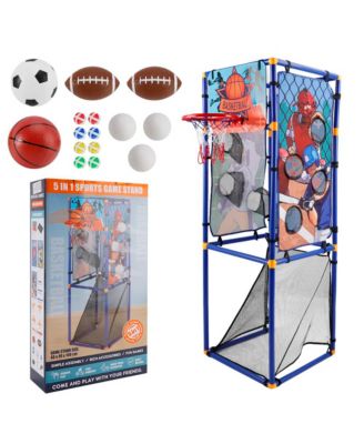 Kids 5-in-1 Multi-Sport Game Set - Includes Football, Basketball, Baseball, Flying Disc & Rugby