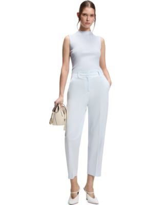 BOSS by Women's Mock Neckline Ribbed-Knit Top